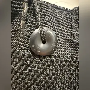 NWOT The Sak Black‎ Crochet Shoulder Boho Tote Bag thumbnail 4