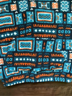 Women's western Teal and Orange Patterned Fleece Quarter-Zip Sweater size small thumbnail 4