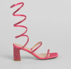 Windsor Time For Glamour Pink Rhinestone Spiral Heels thumbnail 2