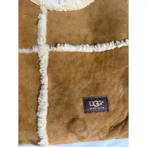 UGG Australia Chestnut Suede Shearling Trim Crossbody Hobo Bag Brown Leather thumbnail 3