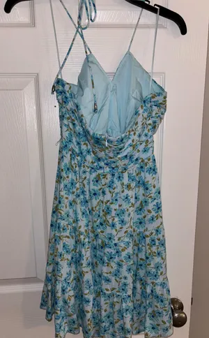 Lele Halter Neck Sundress Blue thumbnail 2