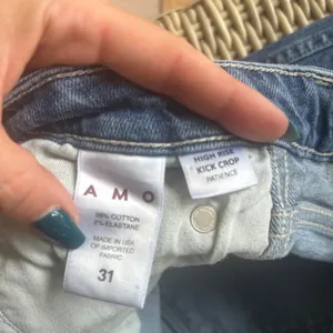 AMO High Rise Kick Crop Jeans size 31 boho minimalist staple flattering luxury thumbnail 6