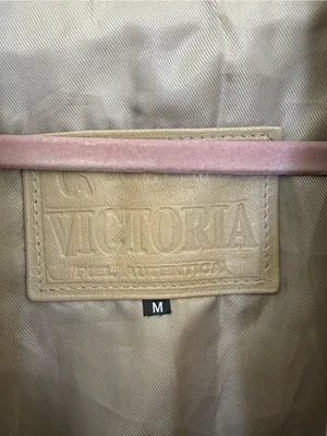 Vintage Victoria Genuine Leather Jacket M Taupe Minimalist Y2K Zip Quiet Luxury thumbnail 4