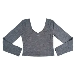 Lululemon Align Long Sleeve Shirt Size 8 Heathered Gray Athletic Yoga Workout thumbnail 3