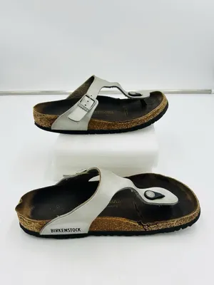 Birkenstock Gizeh Silver Metallic Thong Sandals Womens EUR 39 US 8-8.5 Regular thumbnail 8