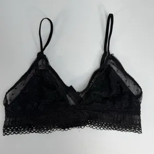 Victoria's Secret‎ S Small Bralette Bra Black Lace Adjustable Unlined Sheer Mesh thumbnail 2