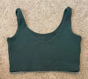 Brandy Melville Lydia Dark Green Crop Top thumbnail 1