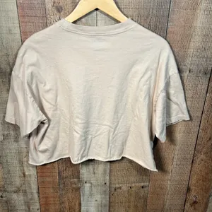 American Eagle Tan Ford Bronco Graphic Raw Hem Cropped Tee Shirt M Surf Summer thumbnail 5