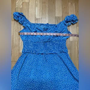 Blue Polka Dot Ruffle Dress thumbnail 5