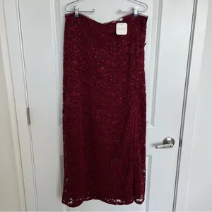 NEW Altar’d State Burgundy Maxi Skirt Size XXL NWT thumbnail 6