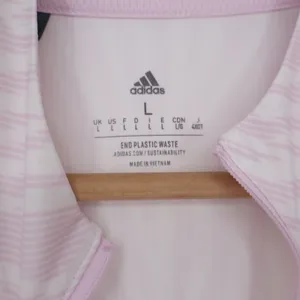 Adidas Pullover Womens L Quarter Zip Pink White Zebra Print Golf Excellent thumbnail 3