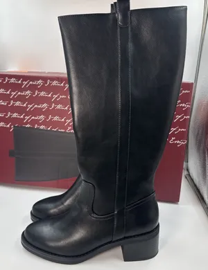 Kensie Naya B Women’s Black Knee High Boots Size 8.5 Side Zip Block Heel NWT thumbnail 1