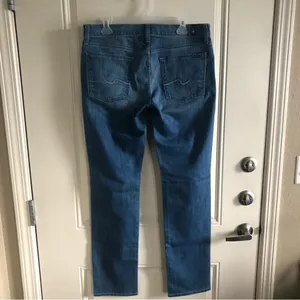 7 For All Mankind 7FAM Women Jeans Size 32 Blue Straight Leg thumbnail 4