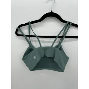 Lululemon Ribbed Strappy Back Sports Bra Sage Green Teal Size 6 Activewear thumbnail 2