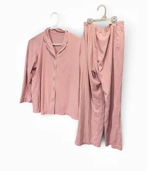 Uniqlo AIRism Pink Pajama Set L Long Sleeve Pants Read Description Flaw thumbnail 1