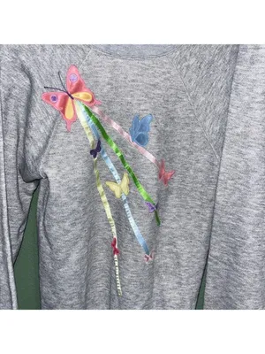 Vintage butterfly sweatshirt • cottagecore granny hippie • unique • Y2K grandma thumbnail 4