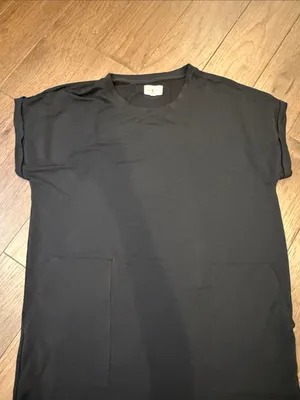 Lou & Grey Black Short-Sleeve Pocket T-Shirt Dress Size Large - C66-025 thumbnail 3