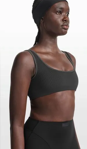 NWT Nike x Skims Ribbed Seamless Micro Scoop Bra - Obsidian/Armor thumbnail 1