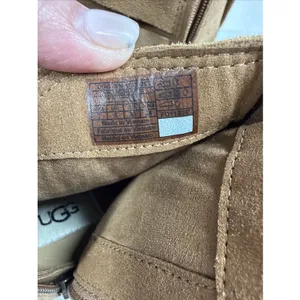 UGG Josefene Ankle Boot Chestnut Brown/Tan Size 7 Genuine Leather Suede Zip thumbnail 13