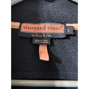 Vineyard Vines Marthas Vineyard Fleece Vest Womens L‎ Large Full Zip Navy thumbnail 4