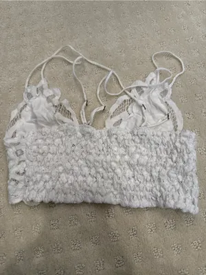 Free People FP One White Crochet Lace Bralette Halter Festival Boho XS thumbnail 4