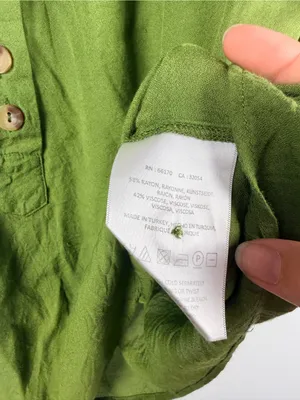 Maeve Anthropologie Green Kalas Button Henley Top Balloon Sleeve Shirt XS thumbnail 5