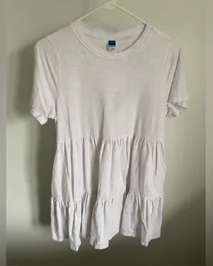 Old Navy Classic White T-Shirt Dress thumbnail 1