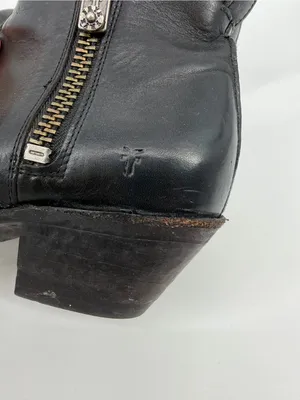 FRYE Sacha Moto Short Bootie Double Zip Black Size 6 thumbnail 5