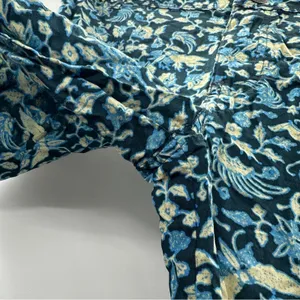 Free People Blue & Cream Floral Print‎ Cropped Mid Rise Pants Sz 0 NEW thumbnail 5