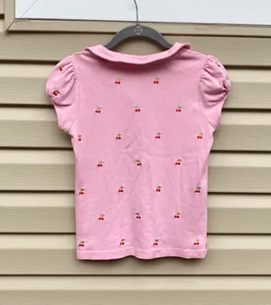 Cherry Print Polo Shirt Pink thumbnail 3