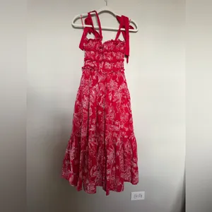 En Saison Red Floral Tie-Shoulder Sundress with White Print thumbnail 2