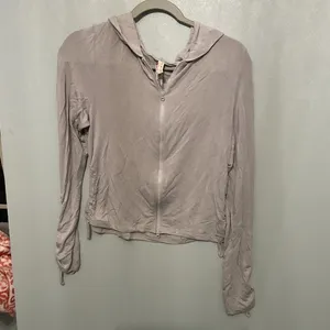 FP Movement Womens Hoodie Ruched Side Zip Up Mauve Large thumbnail 2