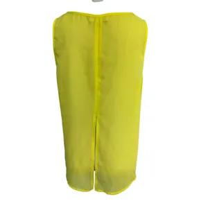 YA Los‎ Angeles L Yellow Tank Top Women's Silk Blend Embroidered Mesh Panel thumbnail 8
