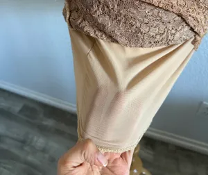 Lace Nude Dress Tan Size M thumbnail 7