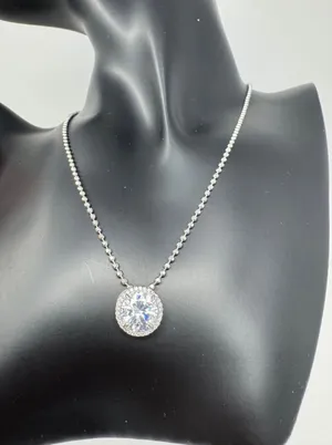 Cubic zirconia necklace Silver thumbnail 1