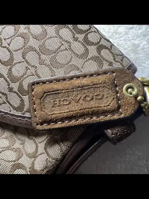 Rare Vintage Coach Soho Y2K Signature Shoulder Bag Brown Canvas & Suede 6818 thumbnail 5