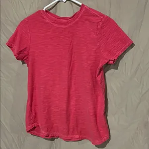 Pilcro Pink Short Sleeve Tee Classic Crew Neck thumbnail 1