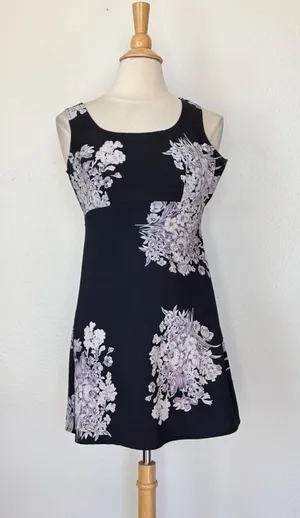 Rampage Vintage 90s Purple Floral A-Line Babydoll Lavender Sleeveless Dress thumbnail 1
