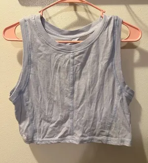 Light Blue Cropped Tank Top - Women's Sleeveless Crop thumbnail 1