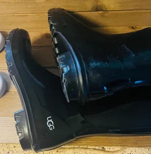 UGG Women's black rain boots size 7 manufactured in the USA thumbnail 4