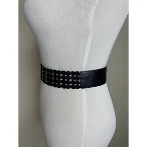 Black Stretch Belt Silver Hardware OSFA thumbnail 3