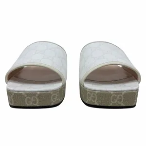 Gucci GG Monogram Malaga Kid Platform Slide Sandal White Size 41 thumbnail 5