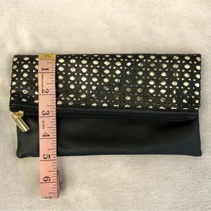 Y2K Gold Metallic Clutch Bag Black thumbnail 6