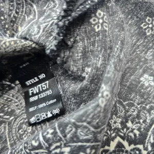 POL Clothing Paisley Bandana‎ Button Down Shirt Charcoal Grey Oversized FWT57 S thumbnail 5