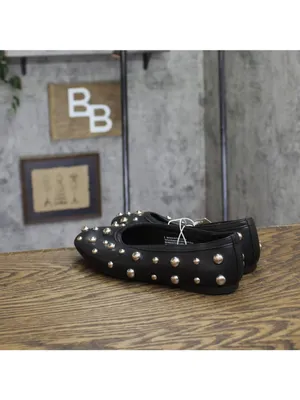 A New Day Womens Sammie Studded Ballet Flats 94462298 Black 6M thumbnail 2