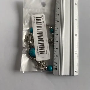 Gorgeous silver plated butterfly‎ bracelet with turquoise beads fashion j… thumbnail 7