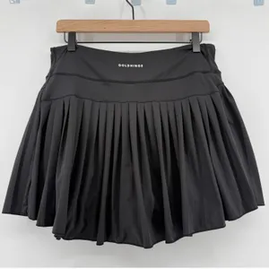 Gold Hinge Pleated Tennis Skirt Skort Black Women XL Preppy Pickleball Active thumbnail 5