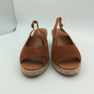 Barbour Nadia Women's Brown Suede Espadrille Wedge‎ Slingback Sandals US 8 UK 6 thumbnail 3
