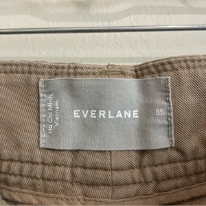 Everlane Draper Pleated Pant Khaki Ash Brown High Rise Wide Leg Size 8S thumbnail 5