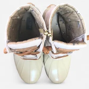 Sperry Women’s Saltwater Chevron Quilt Duck Boots Ivory Size 7.5 thumbnail 7